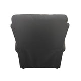 poltrona recliner manuale ninetta con portabicchieri in microfibra nero, supporto lombare ergonomico per il massimo comfort