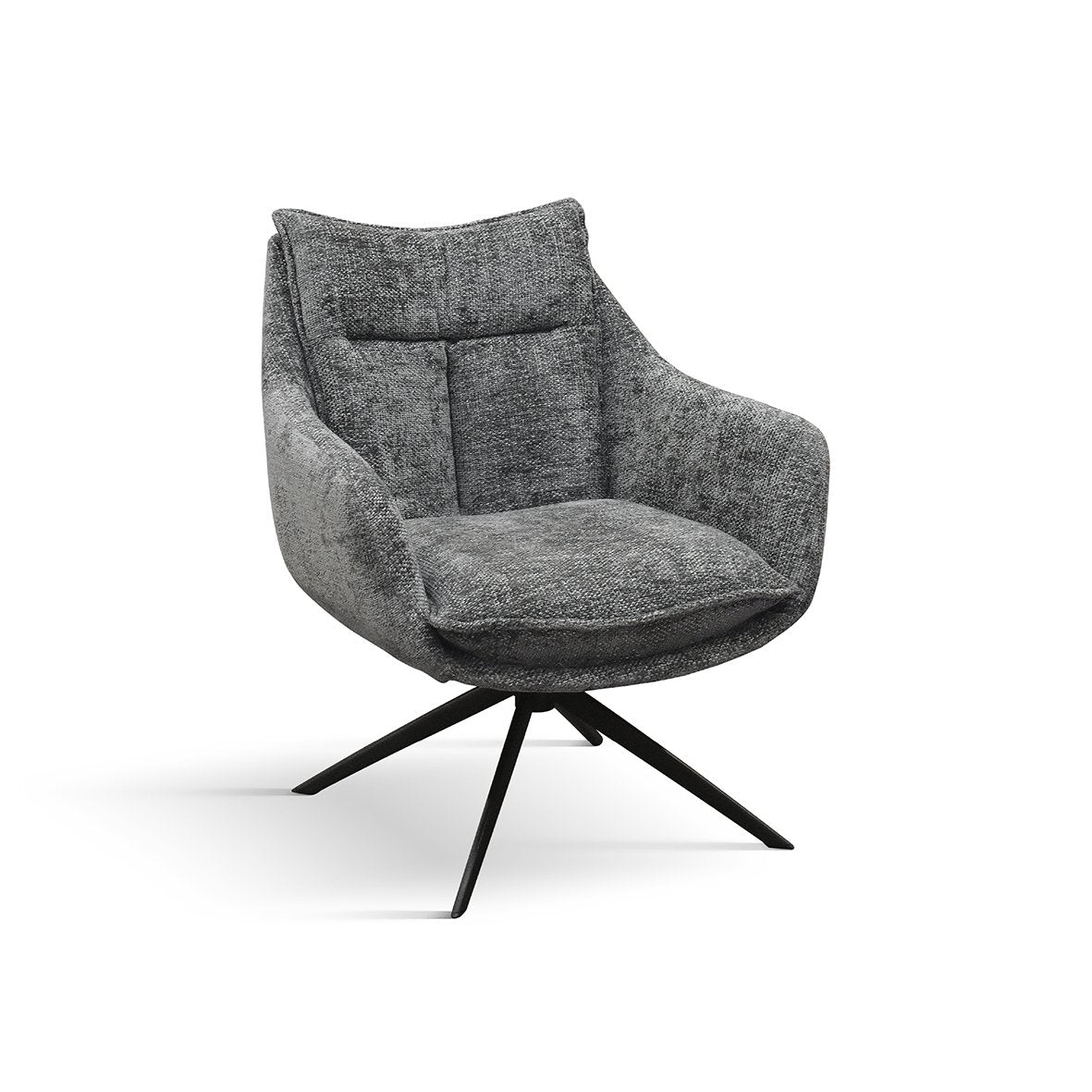 Poltrona ZERMATT in tessuto grigio e metallo nero