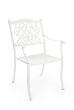 Set di 4 sedie con braccioli IVREA in alluminio bianco
