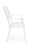 Set di 4 sedie con braccioli IVREA in alluminio bianco