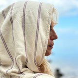 poncho marina pioggia viola, colore pioggia viola, taglia 95 x 80. ideale per le giornate in spiaggia o per il tempo libero