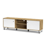 porta tv bollo 2 colore rovere e bianco, design elegante per integrare tecnologia e stile