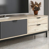 porta tv esta con 2 ante antracite e 2 cassetti rovere sonoma, design elegante per integrare tecnologia e stile