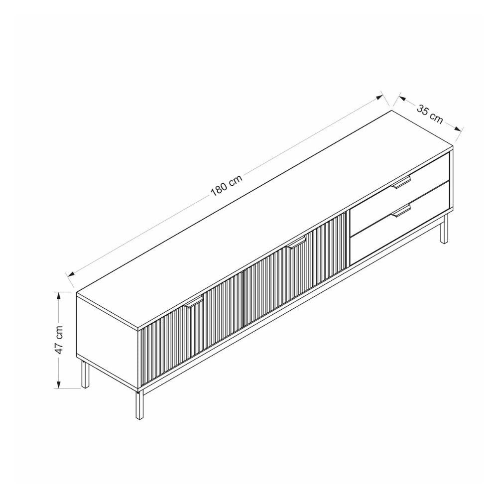porta tv esta con 2 ante antracite e 2 cassetti rovere sonoma, linee minimal per un arredo contemporaneo