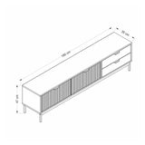porta tv esta con 2 ante antracite e 2 cassetti rovere sonoma, linee minimal per un arredo contemporaneo