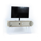 porta tv illia rovere 106x30x48h mt190122, mobile porta TV moderno con ripiani e vani contenitori