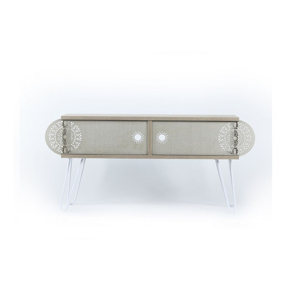 porta tv illia rovere 106x30x48h mt190122, vista ambientata in soggiorno o zona living