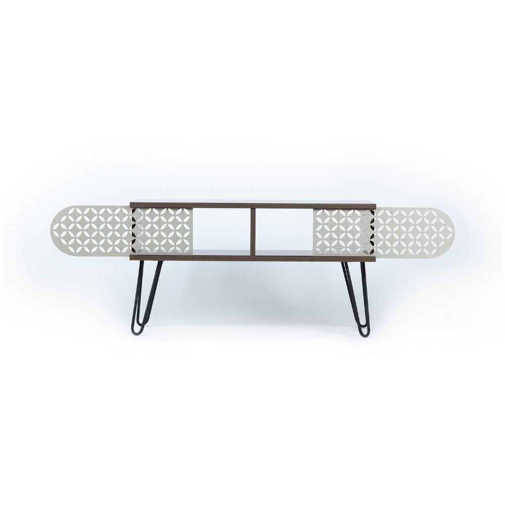 porta tv illia noce 106x30x48h mt190111, design elegante per integrare tecnologia e stile