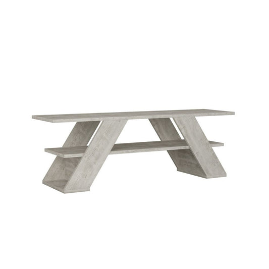 porta tv aperto farfalla 120 2 ripiani bianco vintage, dettaglio delle ante e finiture in legno naturale