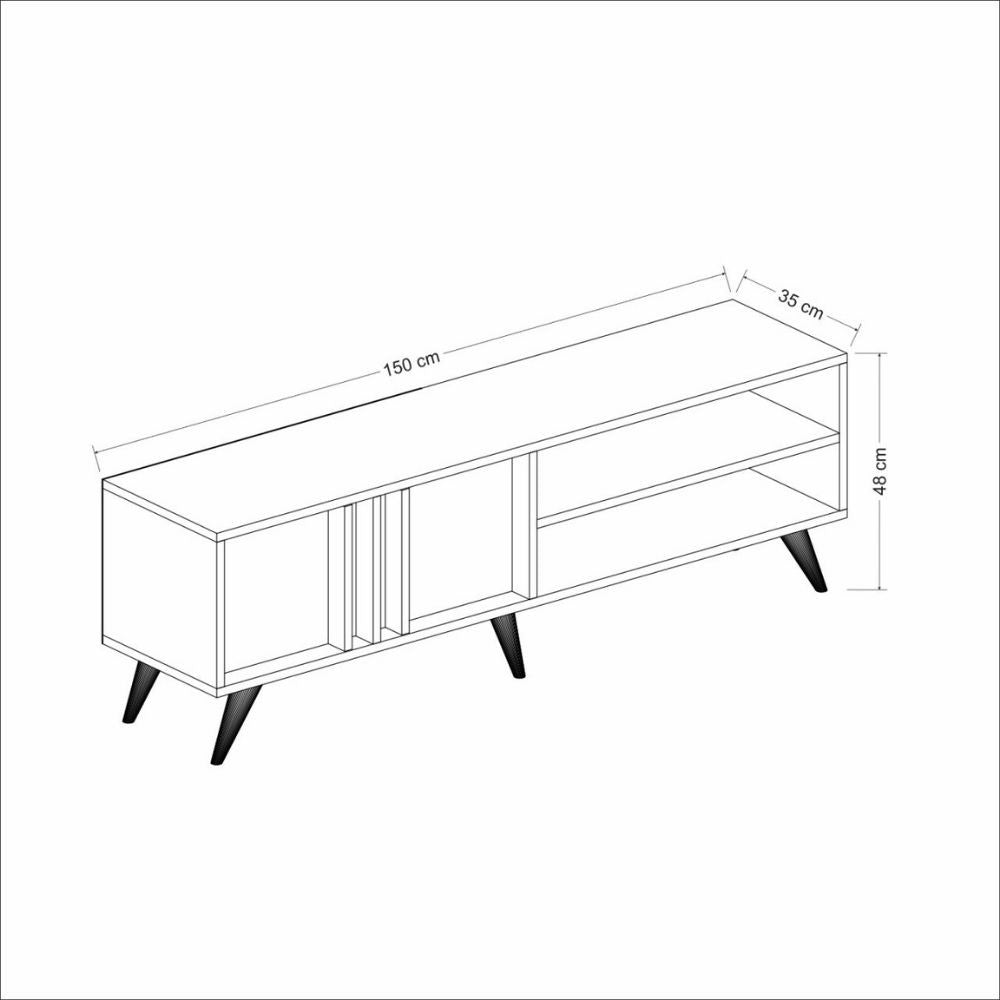 porta tv rilla 150 noce antracite, design elegante per integrare tecnologia e stile
