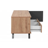 porta tv medan56a 2 cassetti e anta con vani a giorno rovere antracite, ideale per organizzare console, decoder e accessori