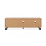 porta tv medan56a 2 cassetti e anta con vani a giorno rovere antracite, disponibile in finiture opache o lucide