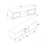 porta tv vienna56a 2 ante e vano a giorno nero con frontali effetto vimini, ideale per organizzare console, decoder e accessori