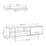 mobile porta tv stockton bianco rovere, design elegante per integrare tecnologia e stile