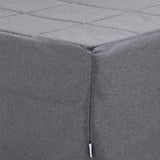 pouf letto singolo pieghevole vega tessuto colore grigio, design compatto per piccoli spazi e ambienti moderni