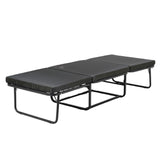 pouf letto singolo pieghevole vega tessuto colore verde scuro, pouf contenitore pratico per riporre oggetti e accessori