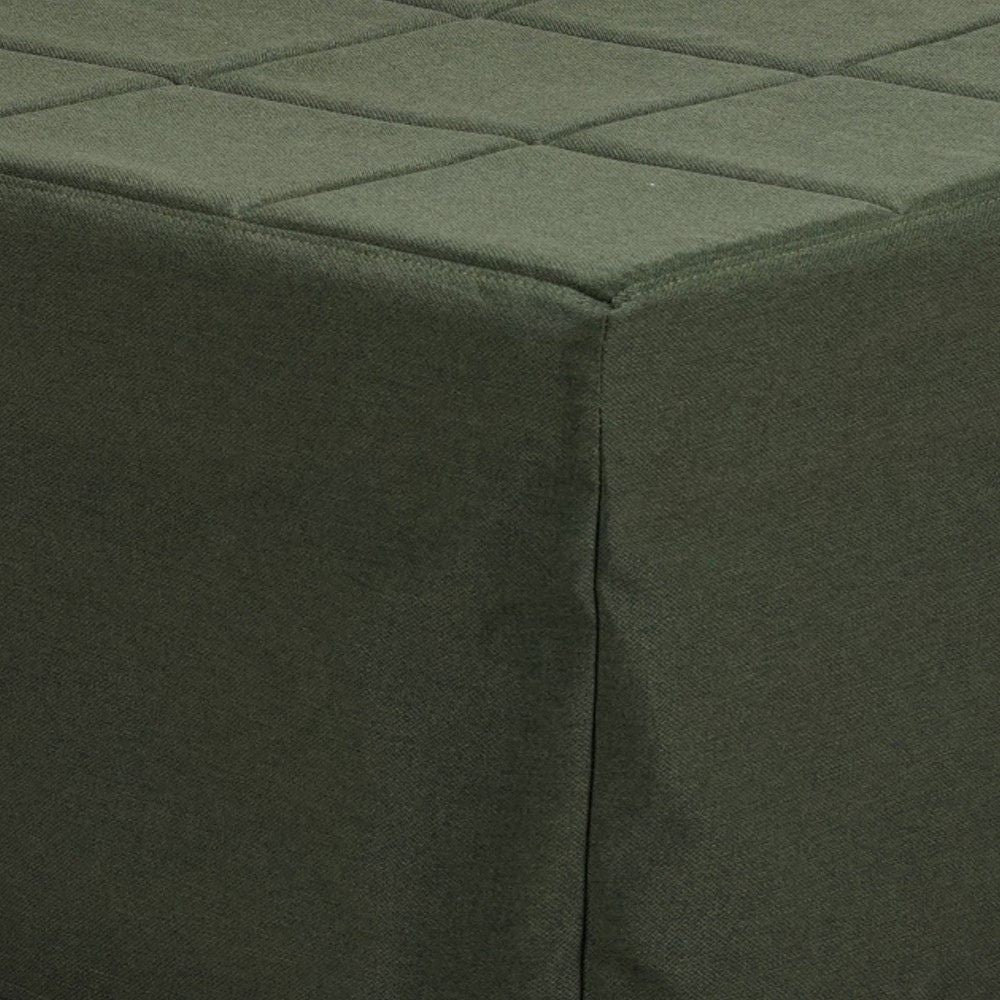 pouf letto singolo pieghevole vega tessuto colore verde scuro, design compatto per piccoli spazi e ambienti moderni