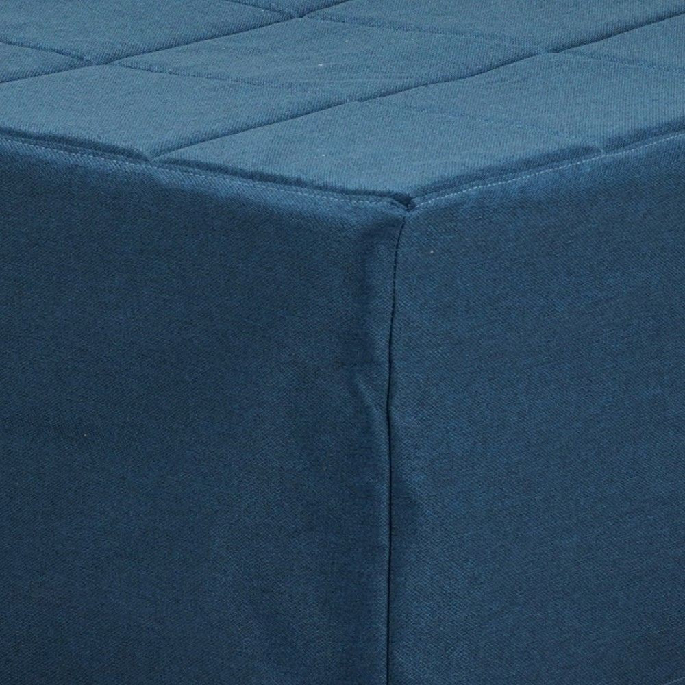 pouf letto singolo pieghevole vega tessuto colore blu, design compatto per piccoli spazi e ambienti moderni