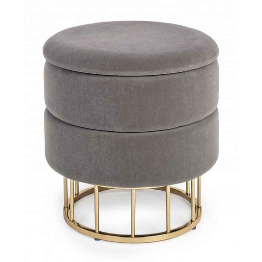 pouf contenitore pavlina grigio scuro, pouf imbottito in tessuto o velluto con seduta confortevole