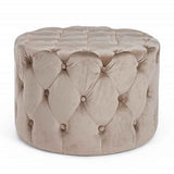 pouf lorella tortora, pouf imbottito in tessuto o velluto con seduta confortevole