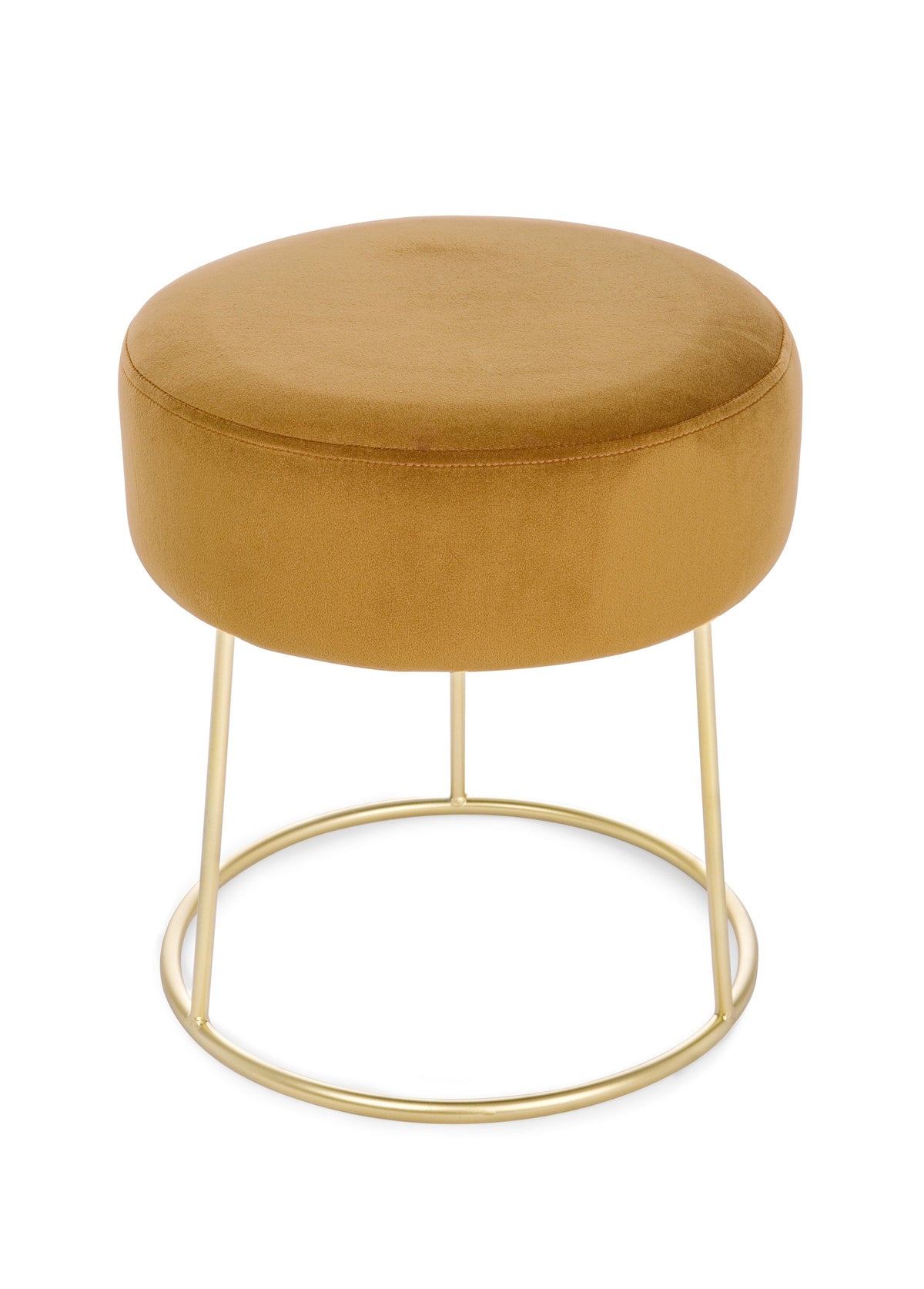 pouf clarissa in velluto senape, pouf imbottito in tessuto o velluto con seduta confortevole