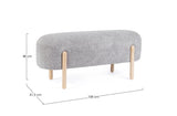 Panca DAYLA in tessuto effetto bouclé grigio chiaro e gambe in legno rubberwood