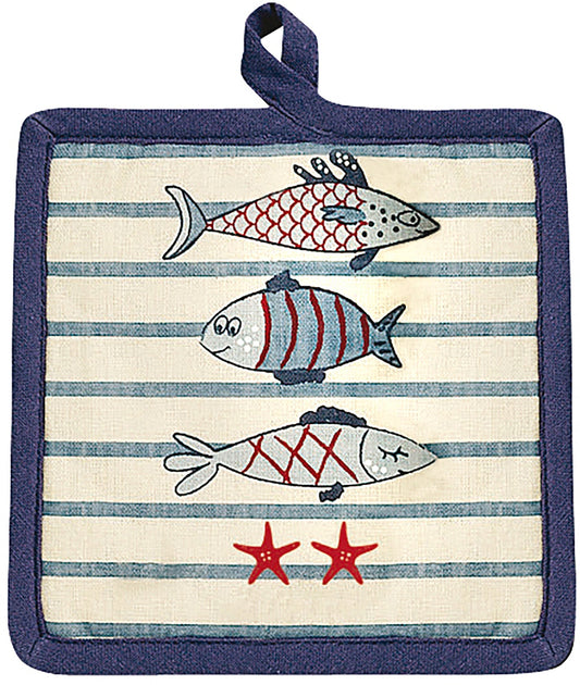 presina new pesk blu, colore blu, taglia 18 x 18. presina da cucina su sfondo neutro per una visione chiara del prodotto