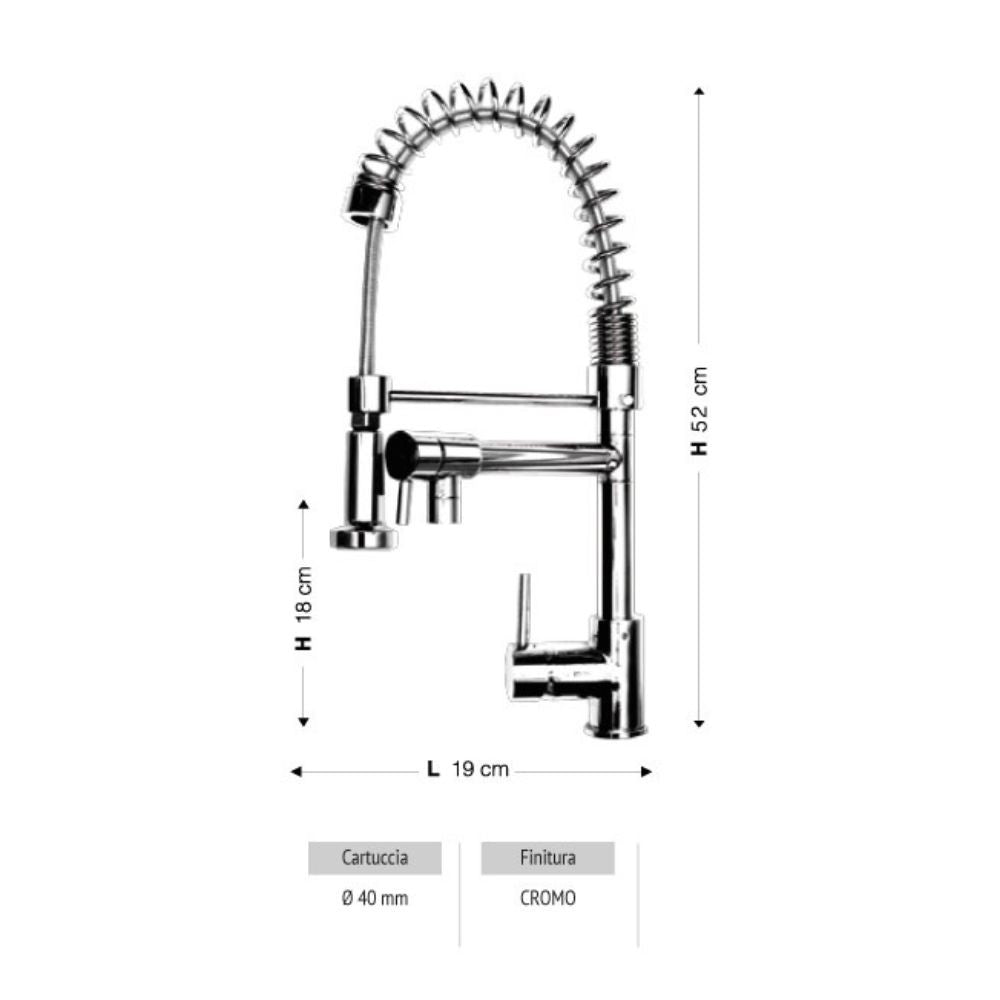 miscelatore helsinki, rubinetto visto frontalmente