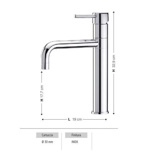 miscelatore lena, rubinetto visto frontalmente