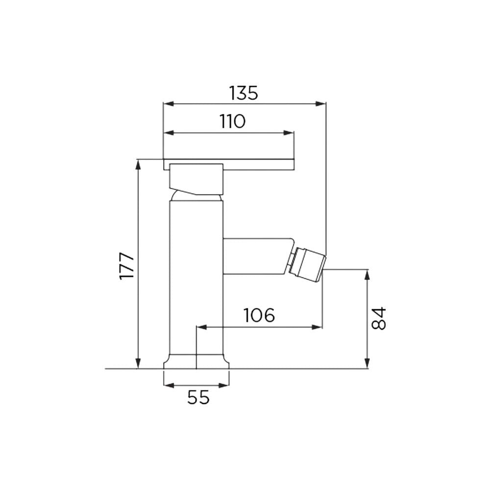 miscelatore bagno quadra bidet cromato, accessorio per cucina o bagno moderno