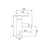 miscelatore bagno quadra bidet cromato, accessorio per cucina o bagno moderno