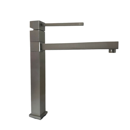 miscelatore egeo inox per cucina, rubinetto visto frontalmente