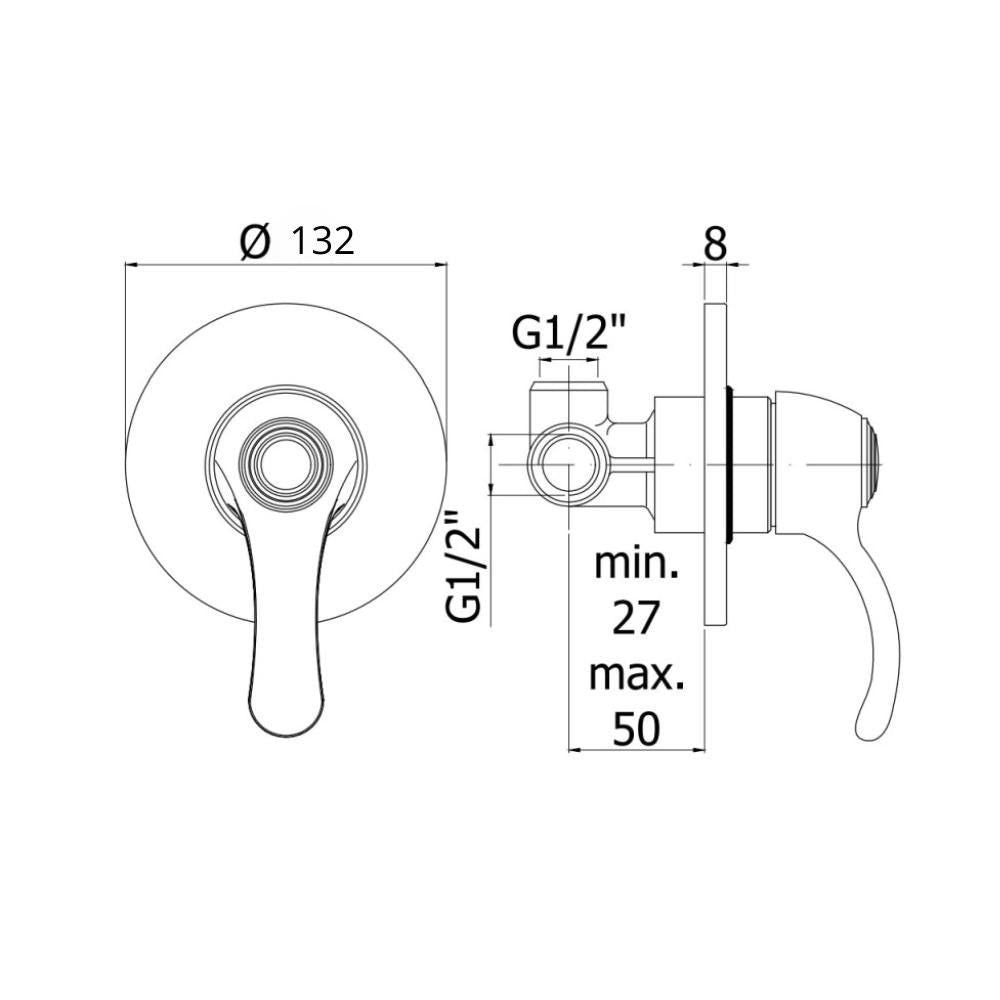 miscelatore cromato doccia incasso bologna cromo, accessorio per cucina o bagno moderno