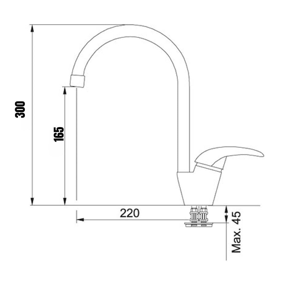 miscelatore da cucina monocomando paini mini 63au570572c bianco puntinato, prodotto per impianto idraulico domestico