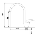 miscelatore da cucina monocomando paini mini 63au570572c bianco puntinato, prodotto per impianto idraulico domestico