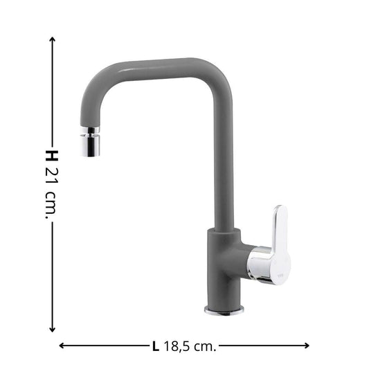 miscelatore lento granito croma mat, accessorio per cucina o bagno moderno