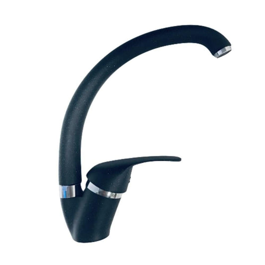 miscelatore cucina granito nero v2, rubinetto visto frontalmente