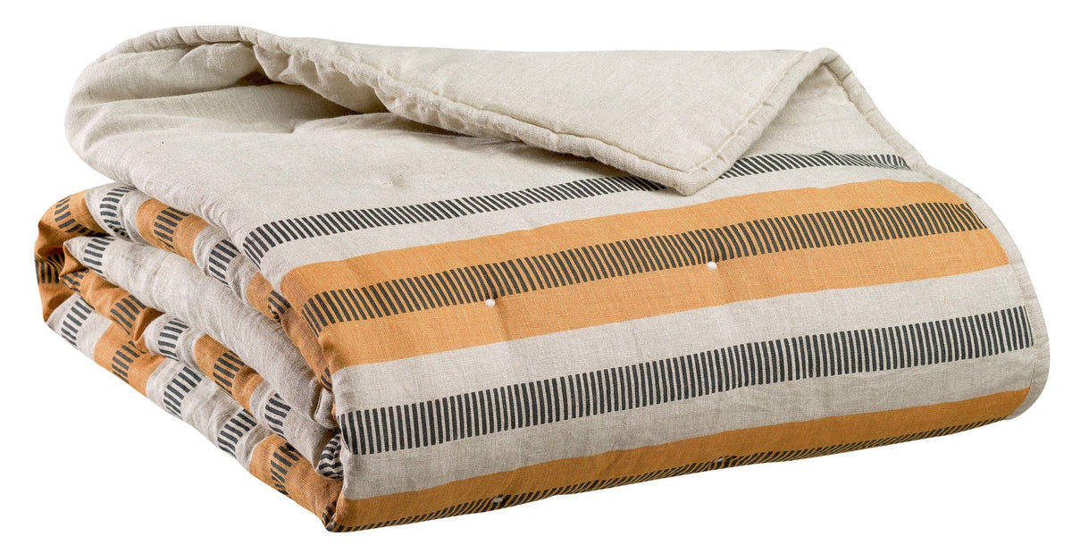 striscia da letto zeff eden ocra, colore ocra, taglia 90 x 240. runner da letto elegante disposto alla base del letto per un tocco raffinato