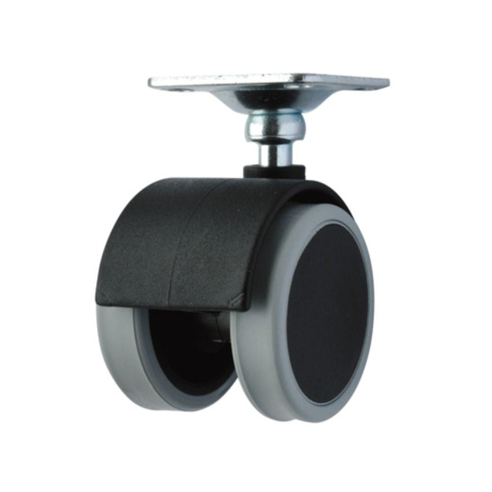 ruota pivotante diametro 50 nera, ruote per mobili viste frontalmente