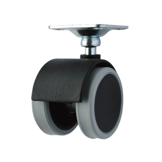 ruota pivotante diametro 50 nera, ruote per mobili viste frontalmente