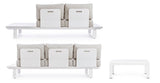 set salotto konnor con 2 divani e 1 tavolino in alluminio bianco, perfetto per momenti di relax all’aperto
