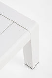 set salotto konnor con 2 divani e 1 tavolino in alluminio bianco, cuscini sfoderabili e resistenti agli agenti atmosferici