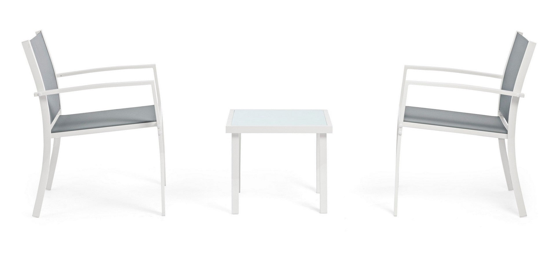 set salotto auri bianco, dettaglio dei materiali: rattan, legno o metallo trattato