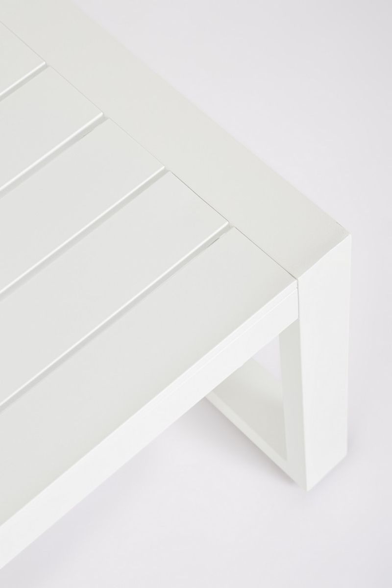 set salotto hilde con 1 divano, 2 poltroncine e 1 tavolino in alluminio bianco, con cuscini, struttura robusta e leggera,...