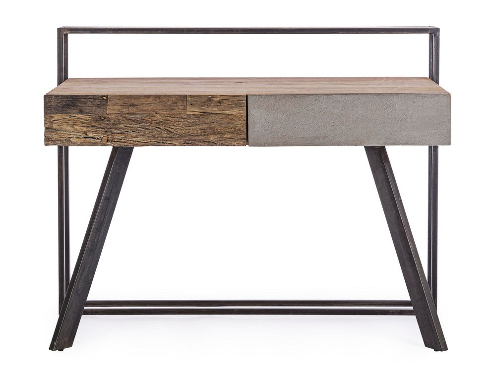 scrivania manchester in legno di mango e acciaio nero, 120×60 cm, ambientazione d’arredo con il prodotto protagonista