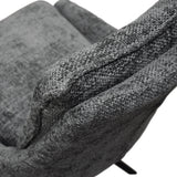 set di 2 sedie zermatt in tessuto grigio e metallo nero, vista ambientata in soggiorno o sala da pranzo