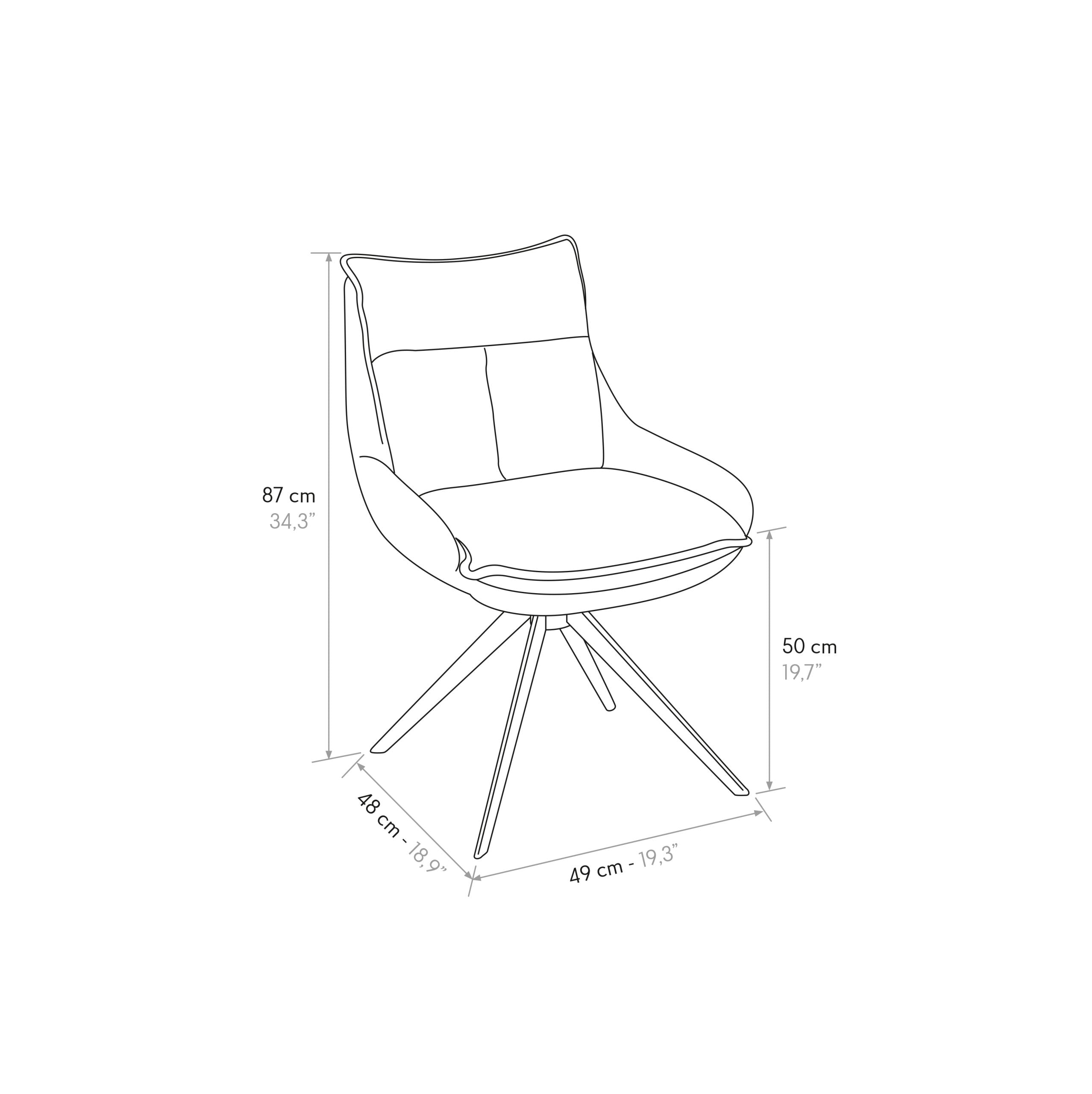 set di 2 sedie zermatt in tessuto grigio e metallo nero, comfort superiore grazie al supporto laterale