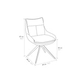 set di 2 sedie zermatt in tessuto grigio e metallo nero, comfort superiore grazie al supporto laterale