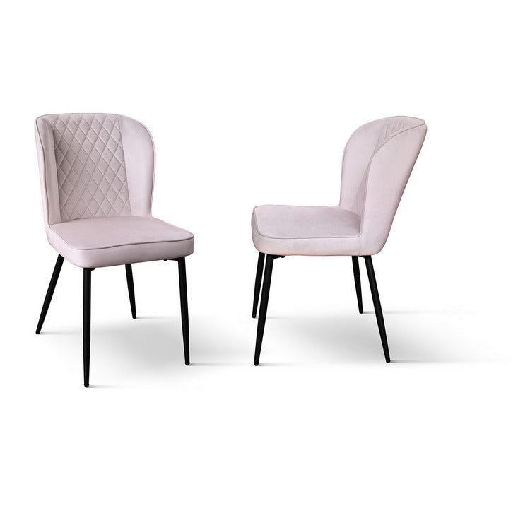 set di 4 sedie soho effetto velluto rosa, ideale per cucina, sala da pranzo o studio