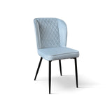 set di 4 sedie soho effetto velluto azzurro, sedia dal design moderno per sala da pranzo o soggiorno